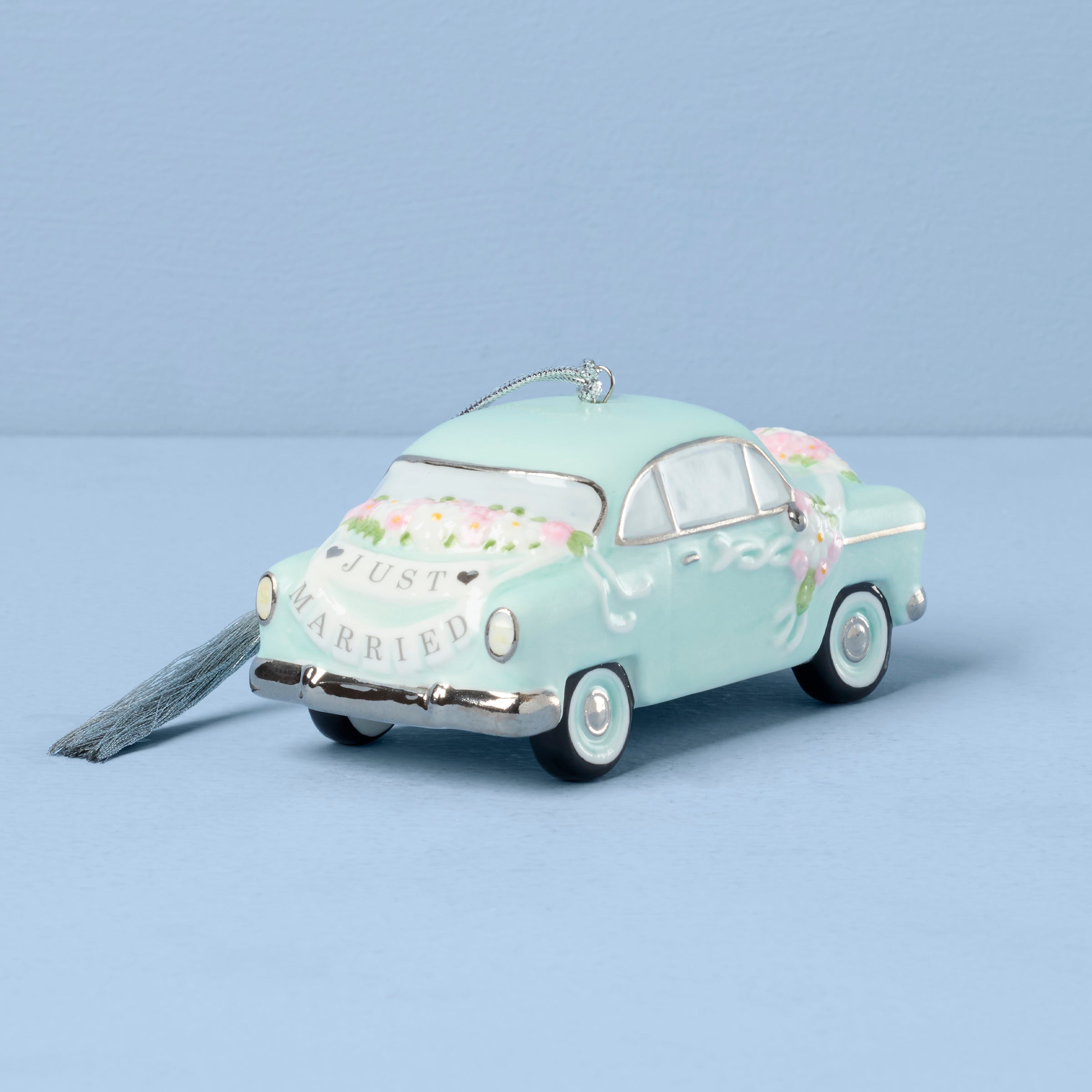 Alternative view of 2026 Just Married Vintage Car Ornament