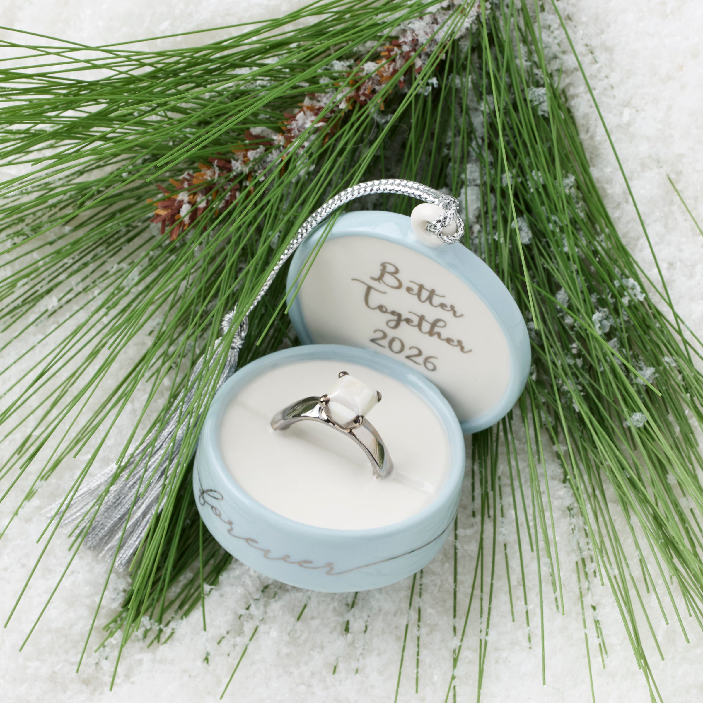 Alternative view of 2026 Together Forever Ring Box Ornament