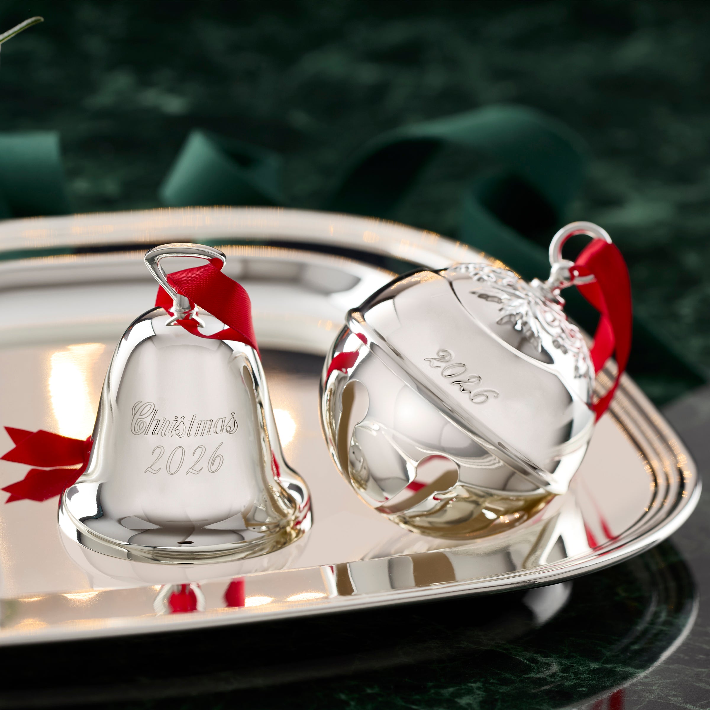 Alternative view of 2026 Silverplate Christmas Bell Ornament