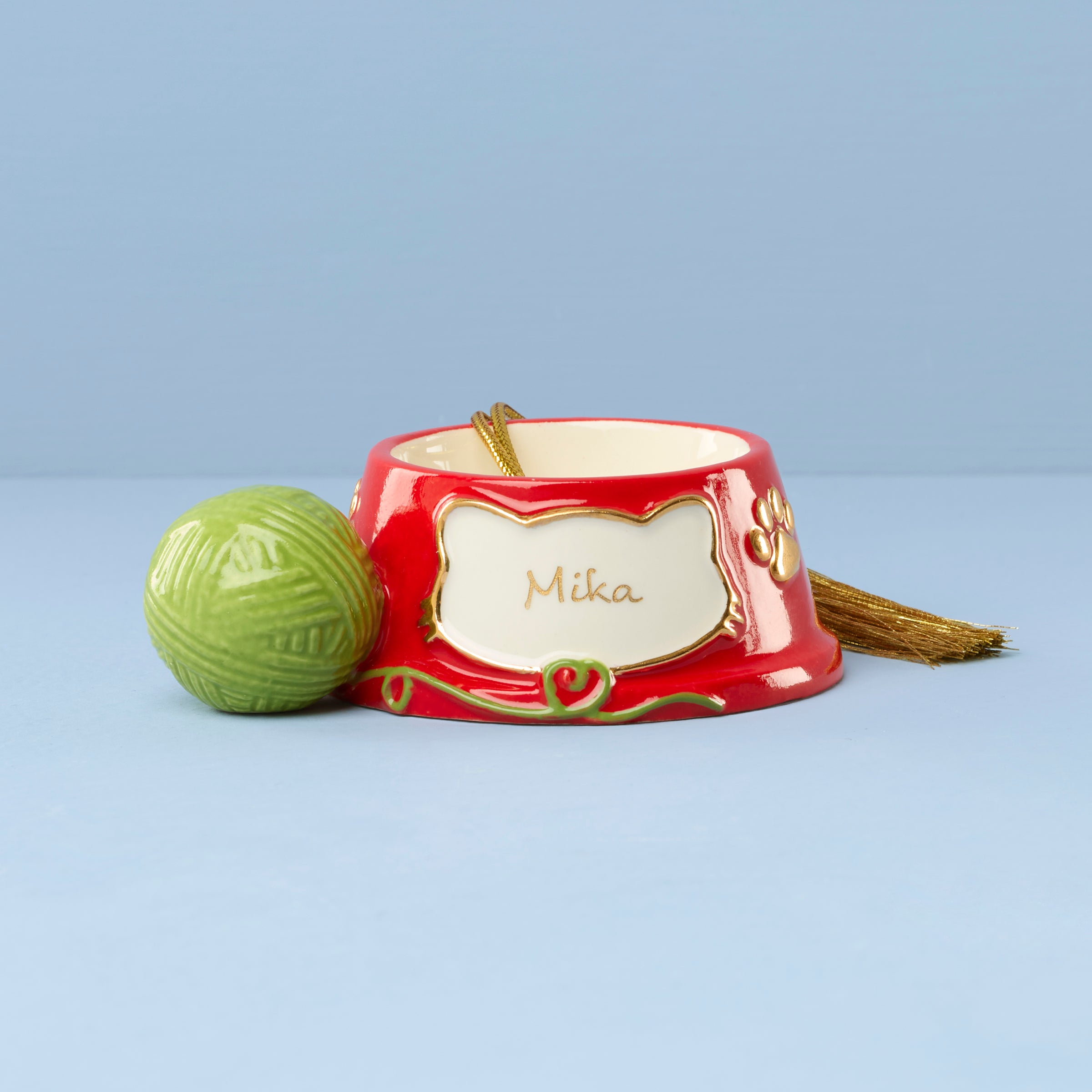 Personalized Cat Bowl Ornament