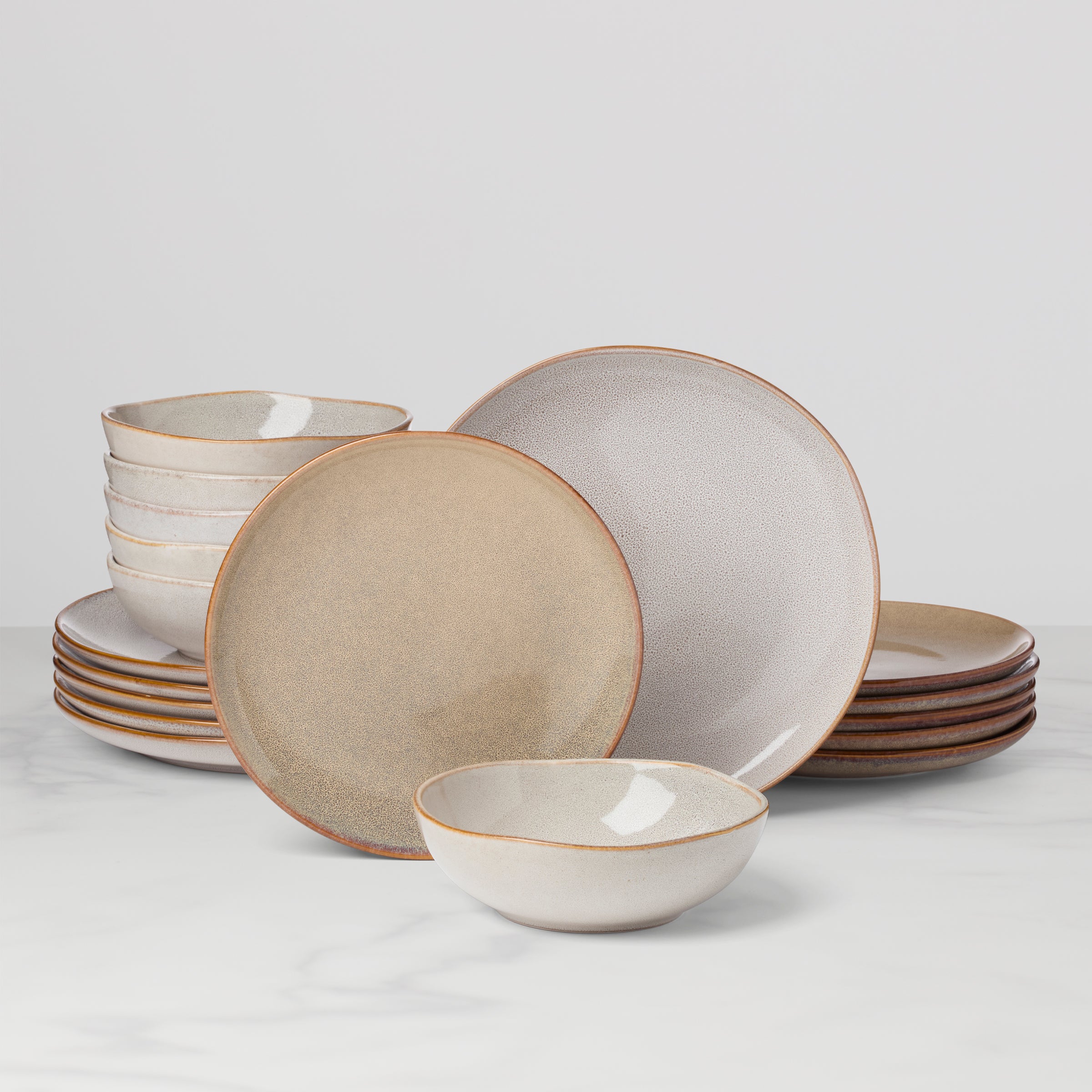 Organic Shades Oatmeal 18 Piece Dinnerware Set