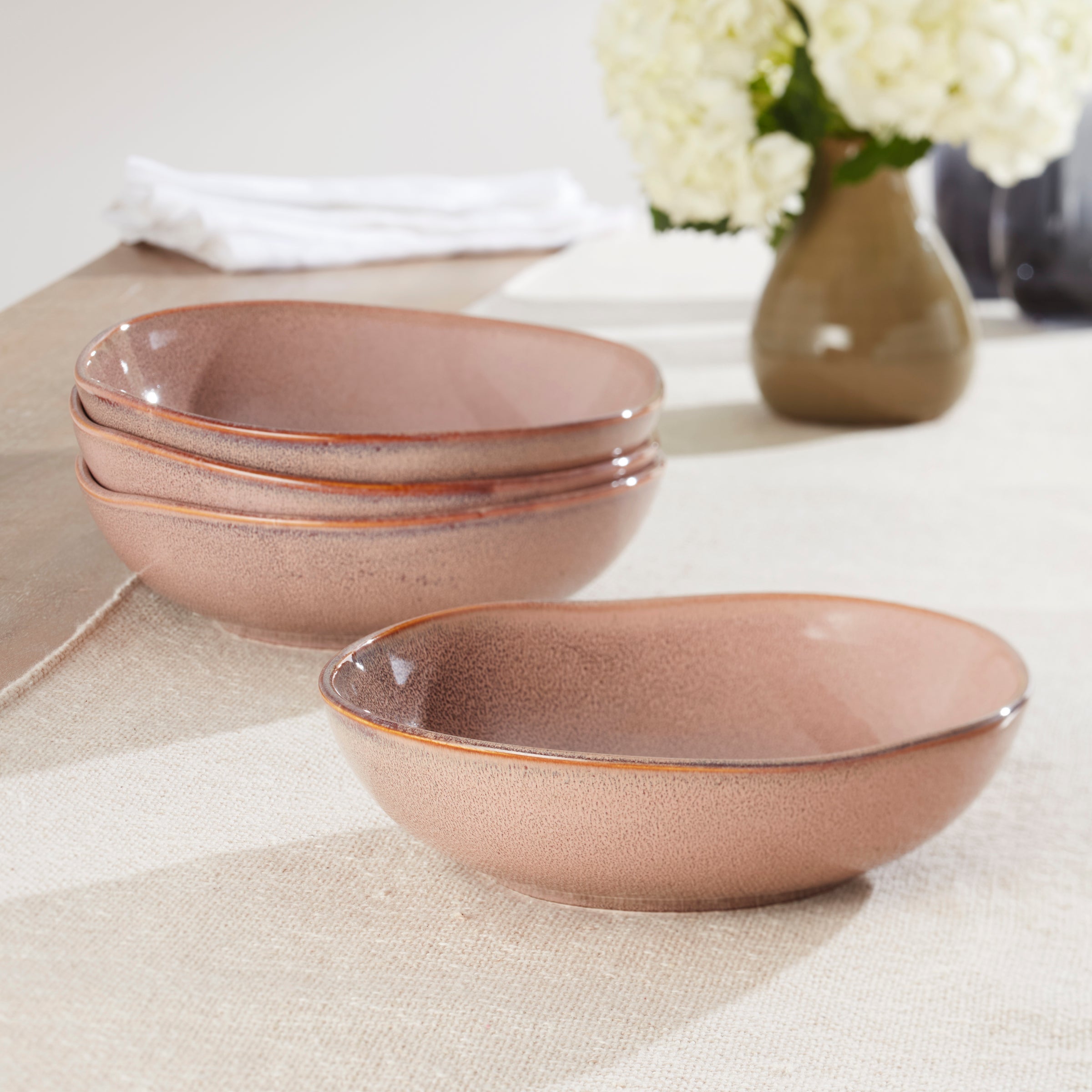 Alternative view of Organic Shades Clay Pasta Bowls, Set of 4