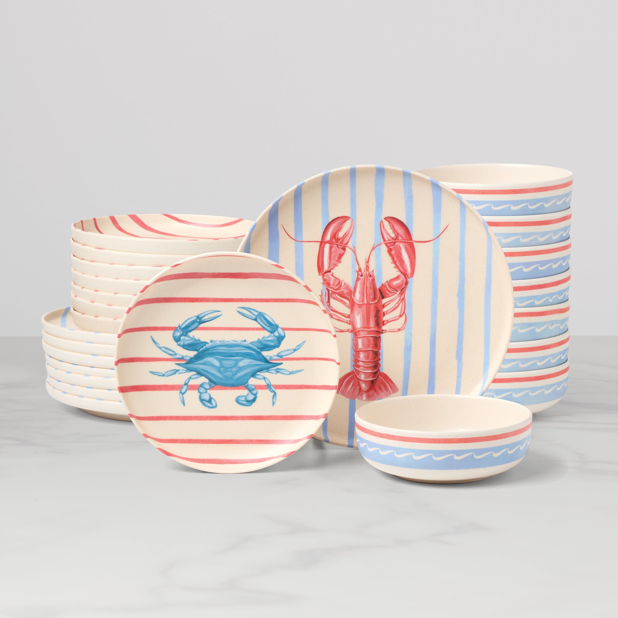 24 Seven Melamine Wharfside 24 Piece Dinnerware Set