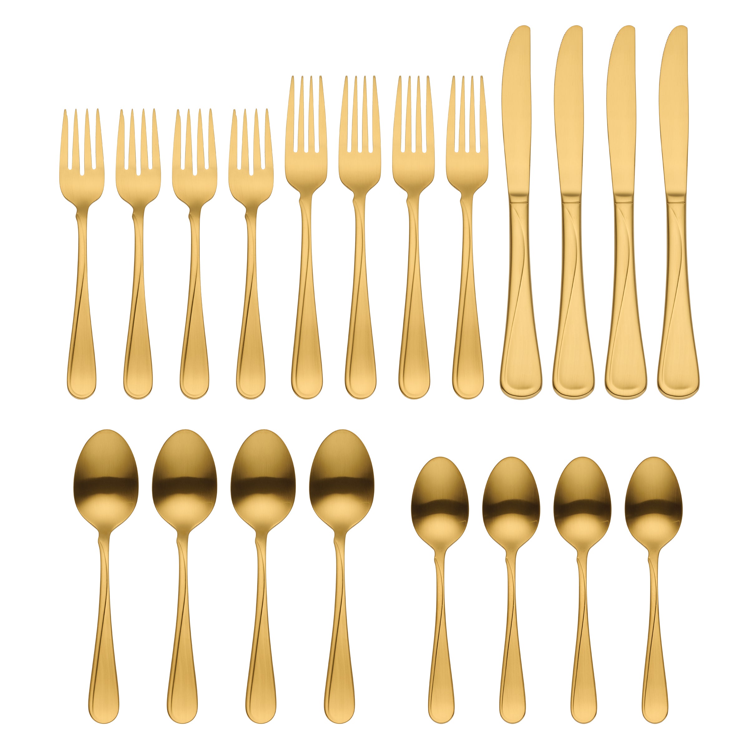Alternative view of Flight Gold Satin 20 Piece Flatware Set