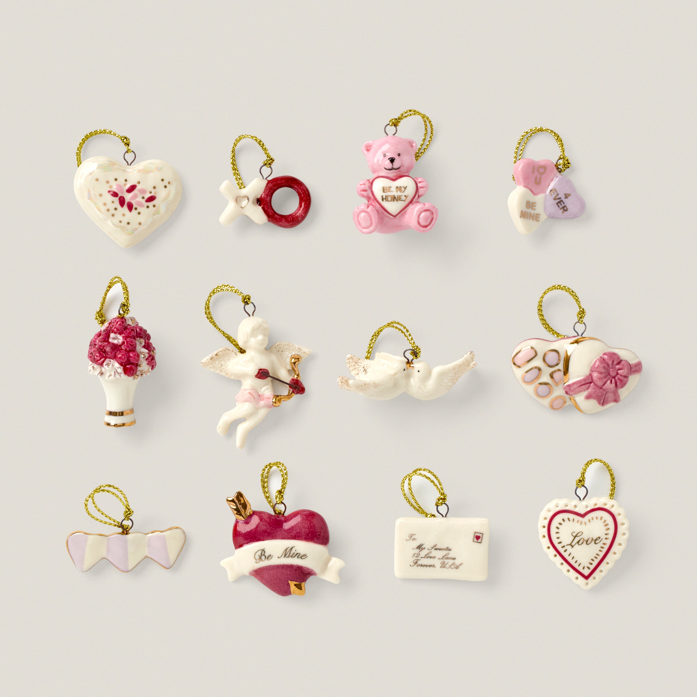 Be Mine Valentine 12 Piece Mini Ornament Set