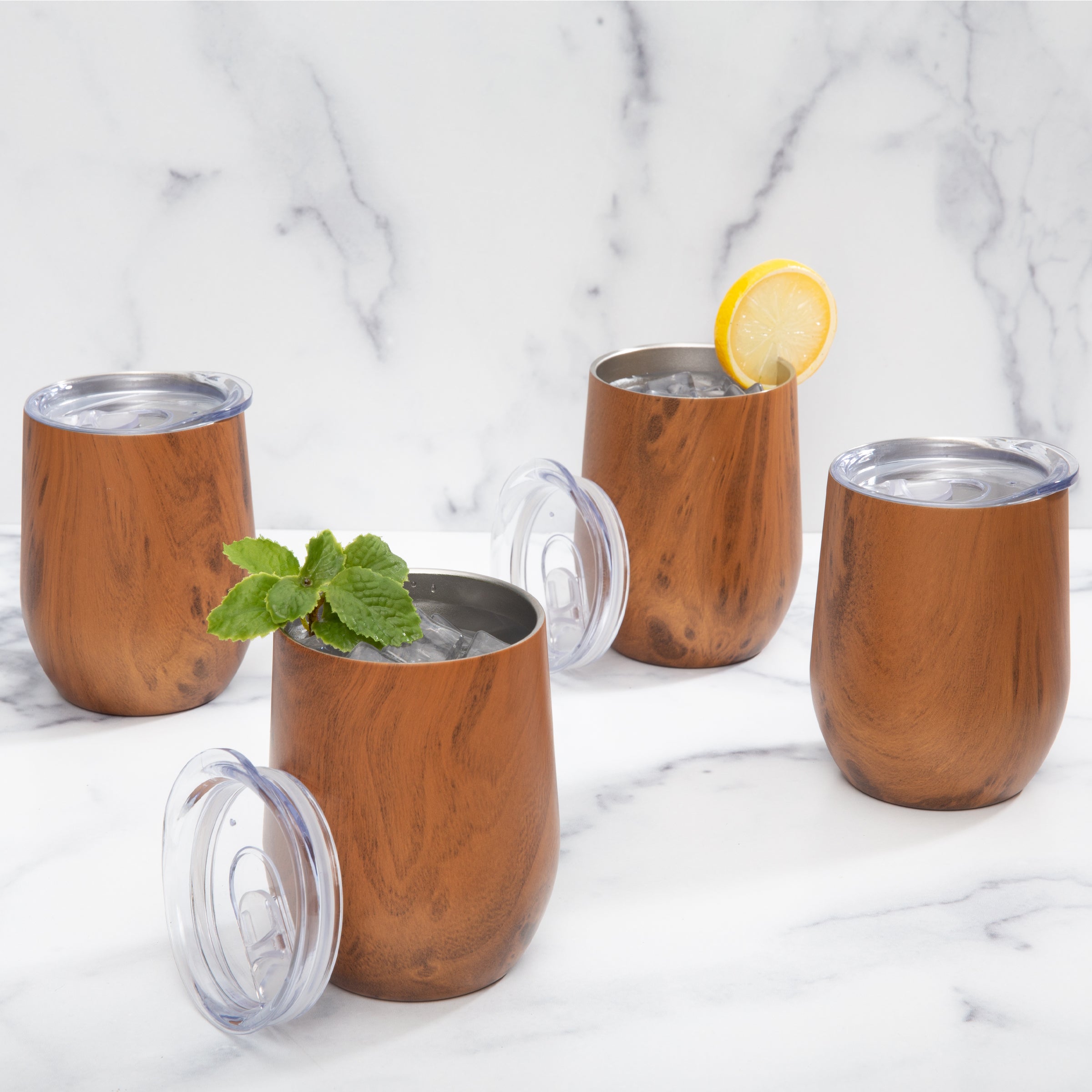 Alternative view of Insulated Woodgrain Wine Tumblers   Set Of 4