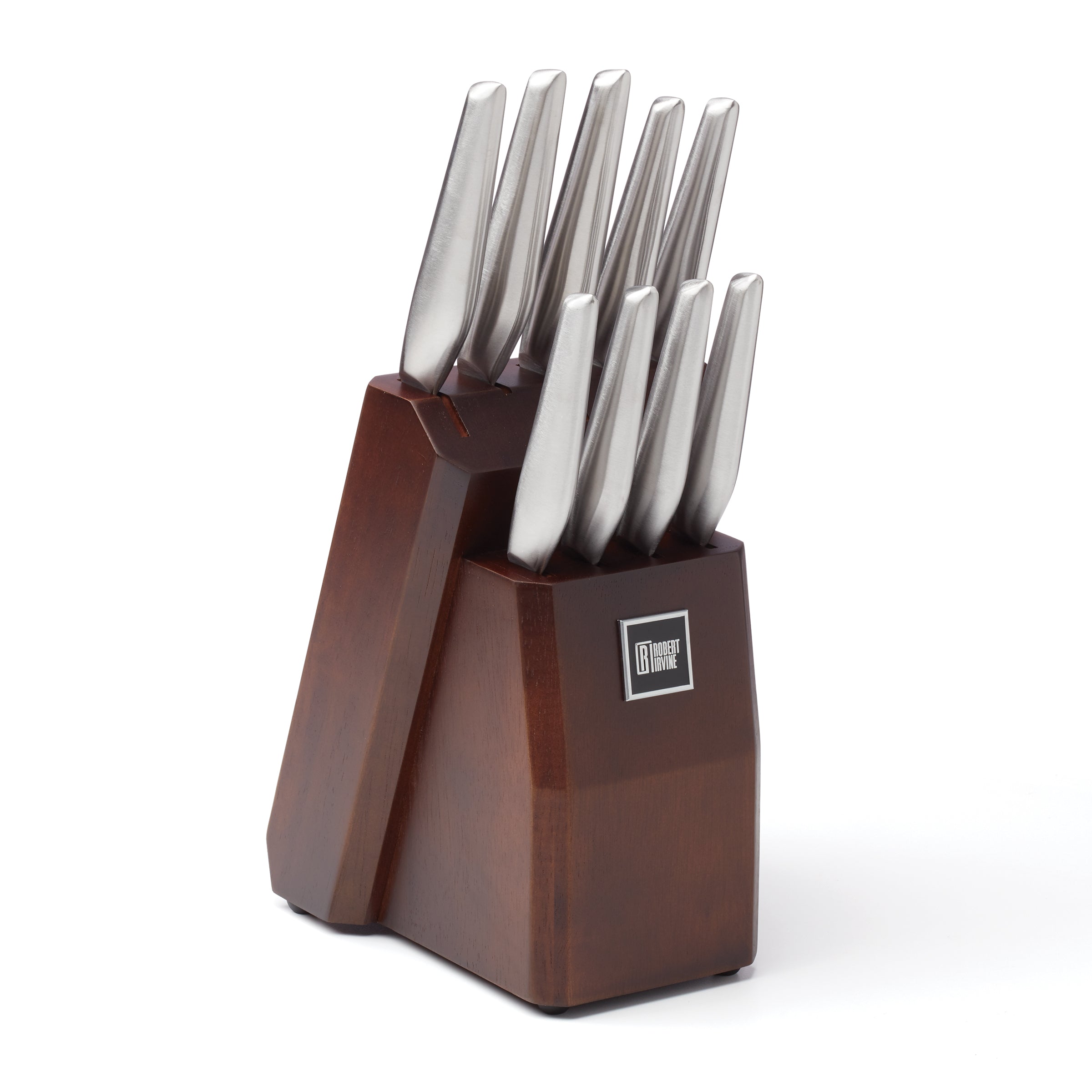 Robert Irvine 10 Piece Cutlery Block Set   Silver