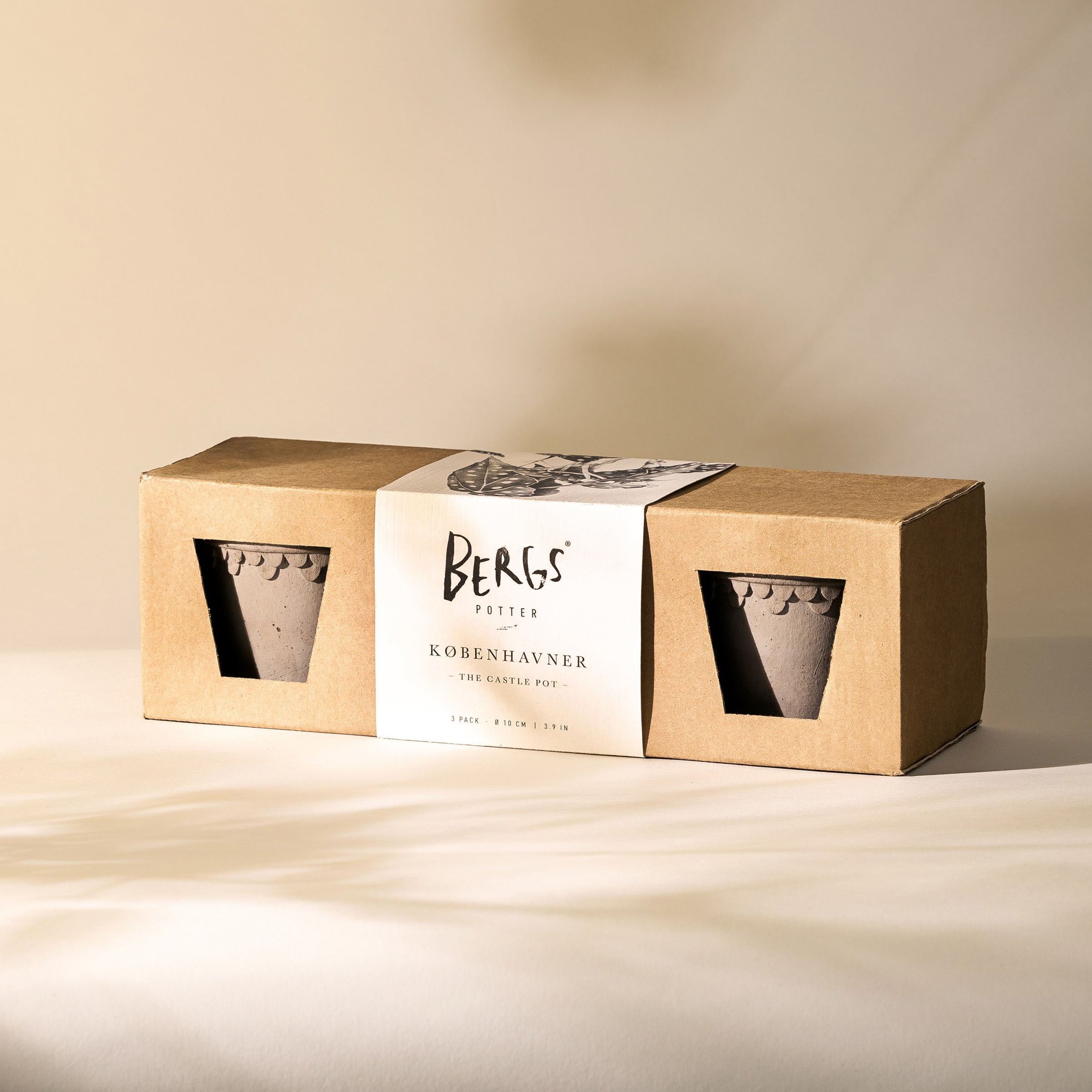 Alternative view of Kobenhavner Raw Nordic Grey 10cm Terracotta Pots, Set of 3