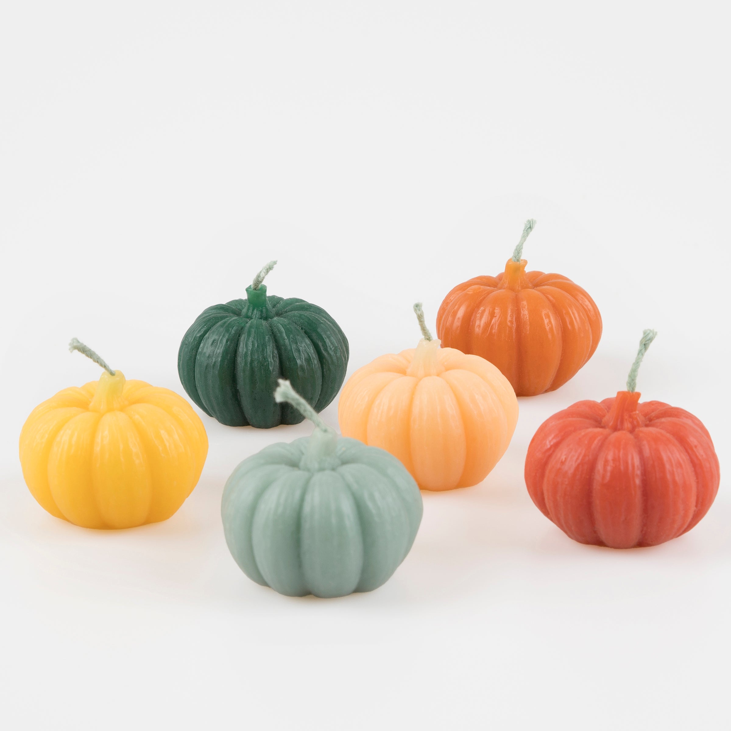 Mini Rainbow Pumpkin Candles, Set of 6