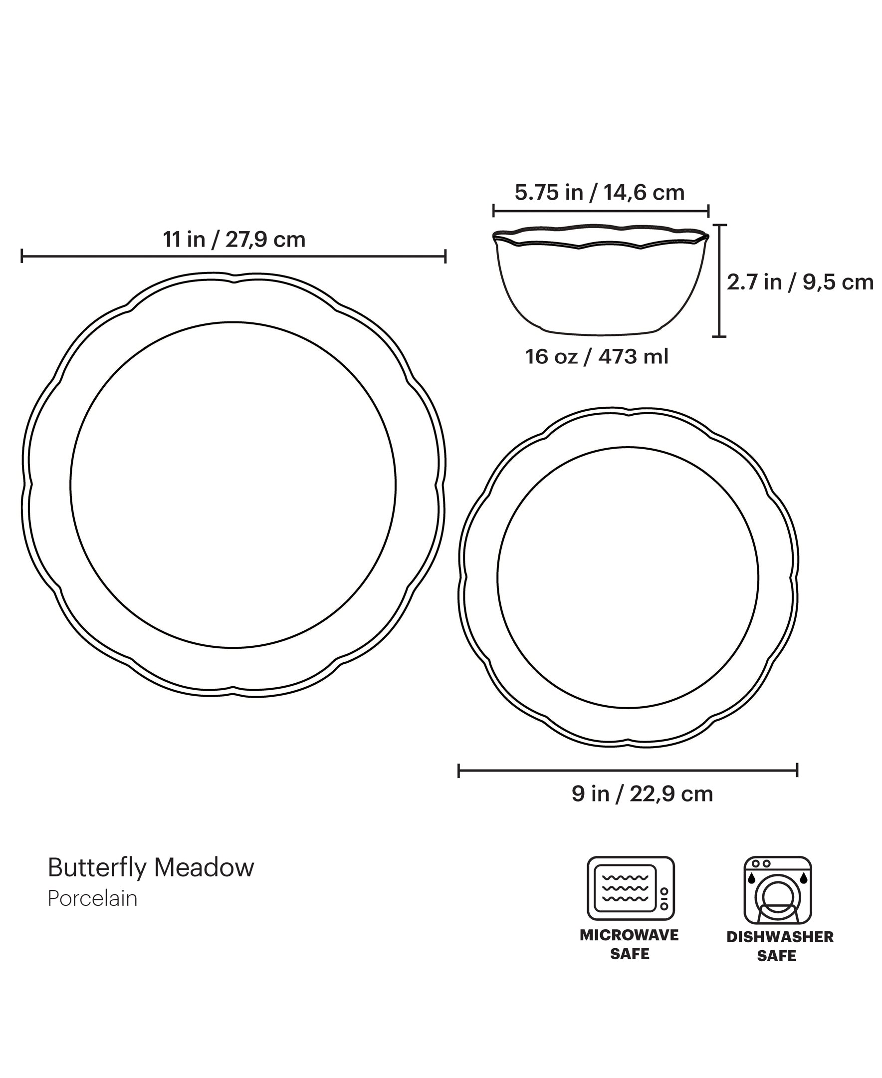 Butterfly Meadow Holiday 12 Piece Dinnerware Set - Image 3