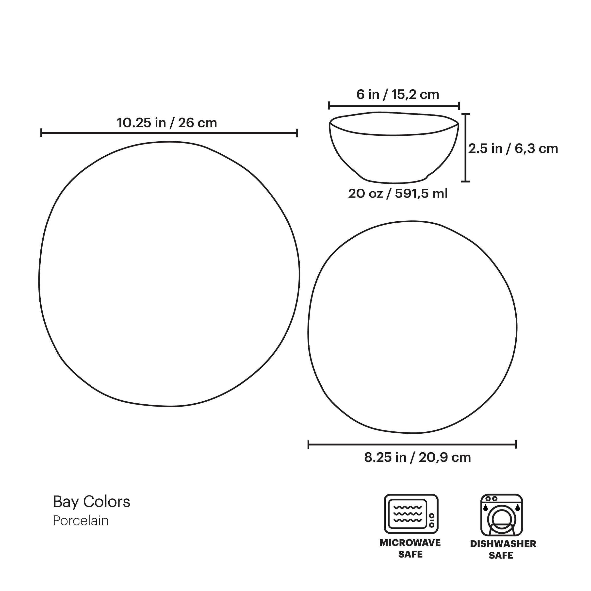 Bay Colors 12 Piece Dinnerware Set, White - Image 8