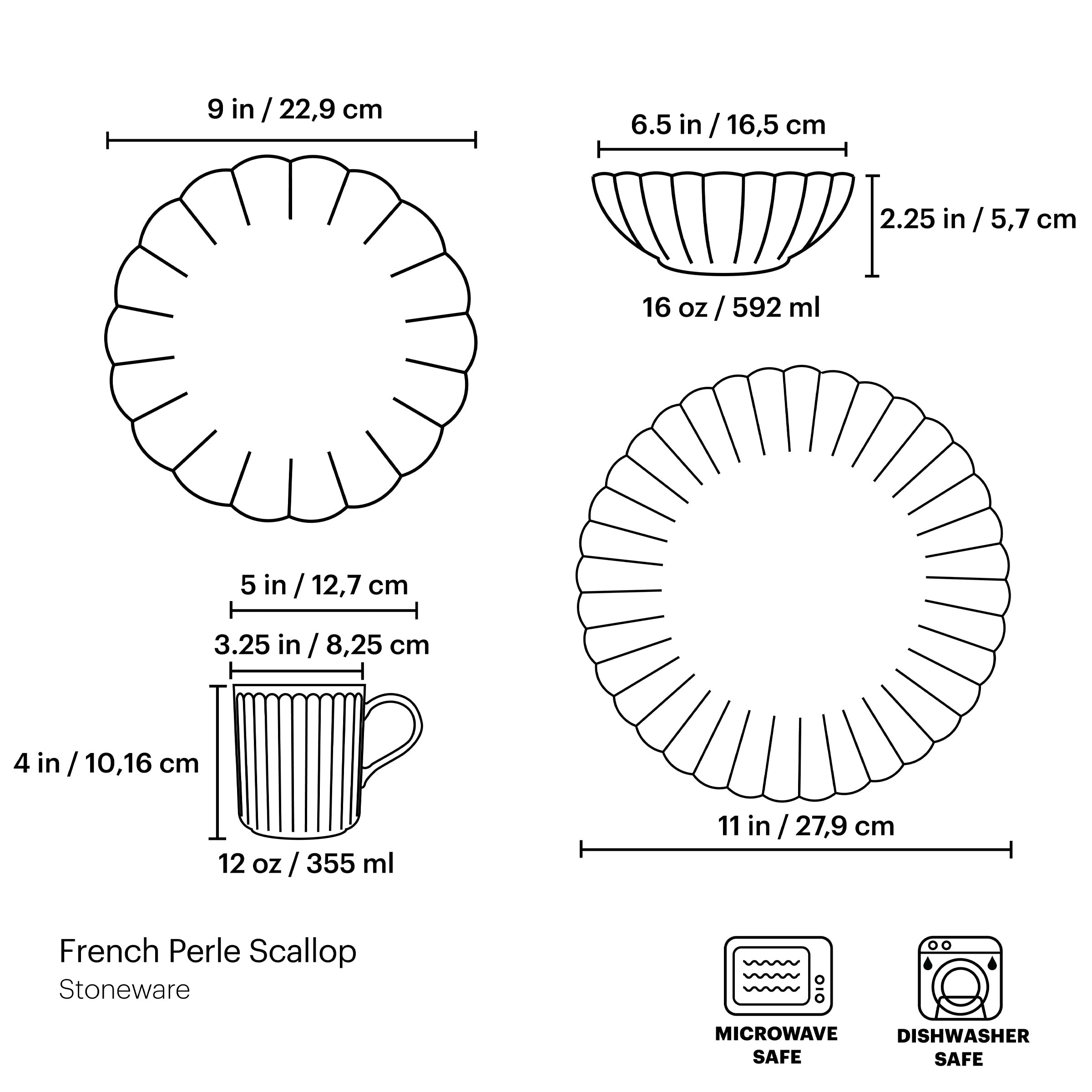 French Perle Scallop 4 Piece Place Setting - Image 17