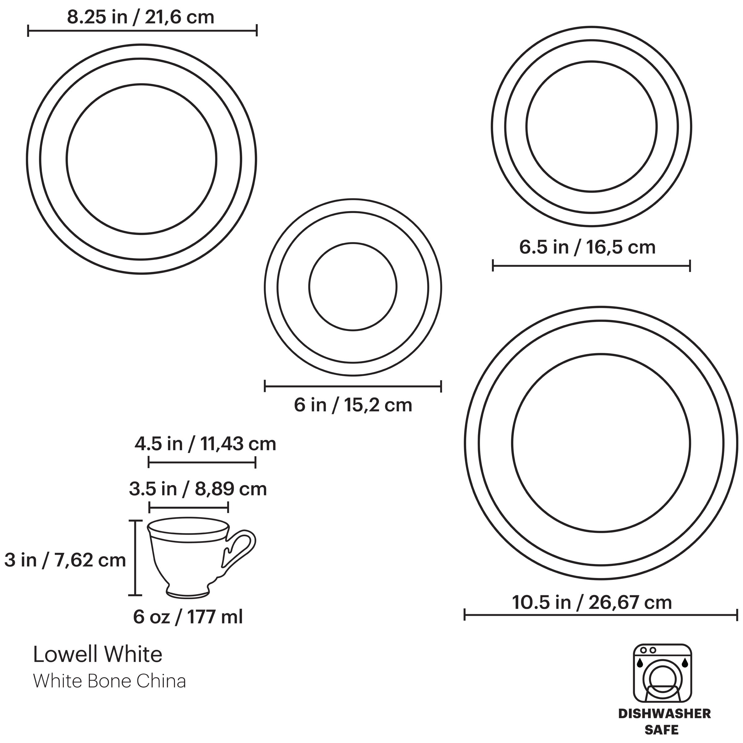 Alternative view of Lowell White 5 Piece Place Setting