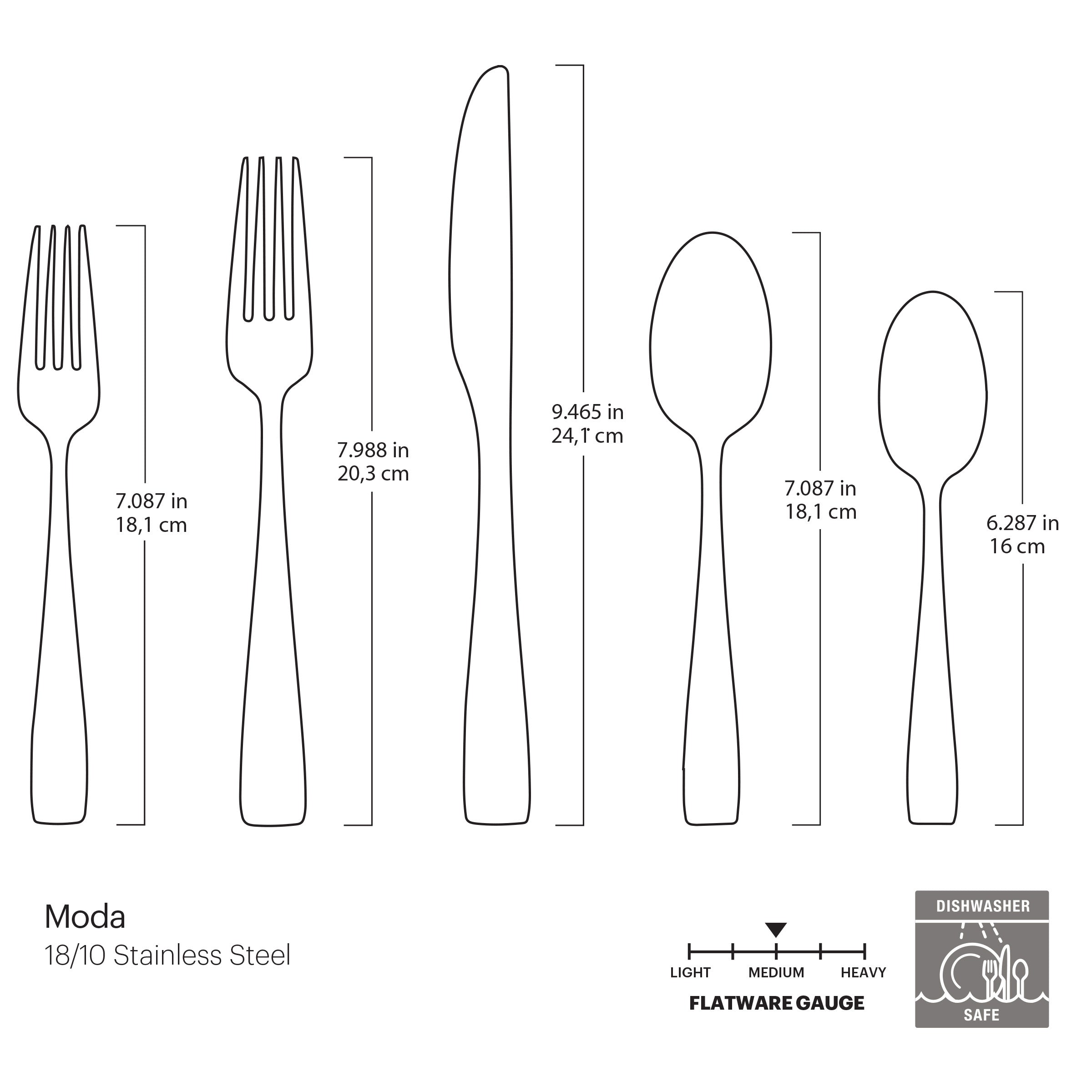 Moda Gold Satin 20 Piece Flatware Set - Image 6