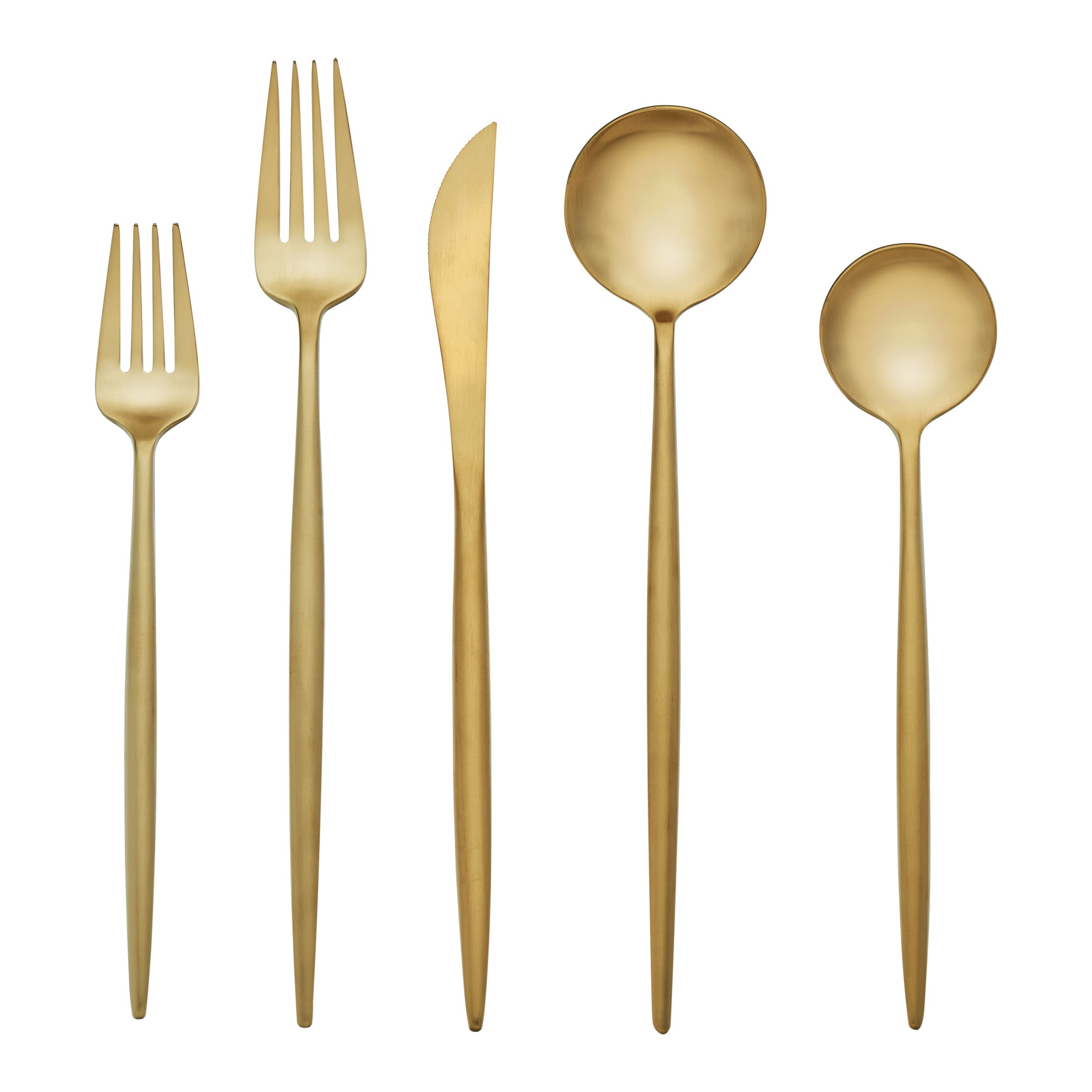 Zephyr Gold Satin 20 Piece Flatware Set