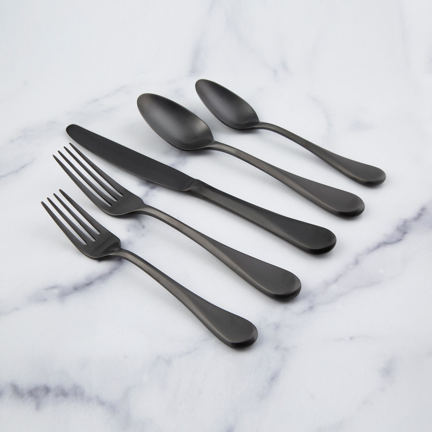 Eloquence Black Satin 20 Piece Flatware Set