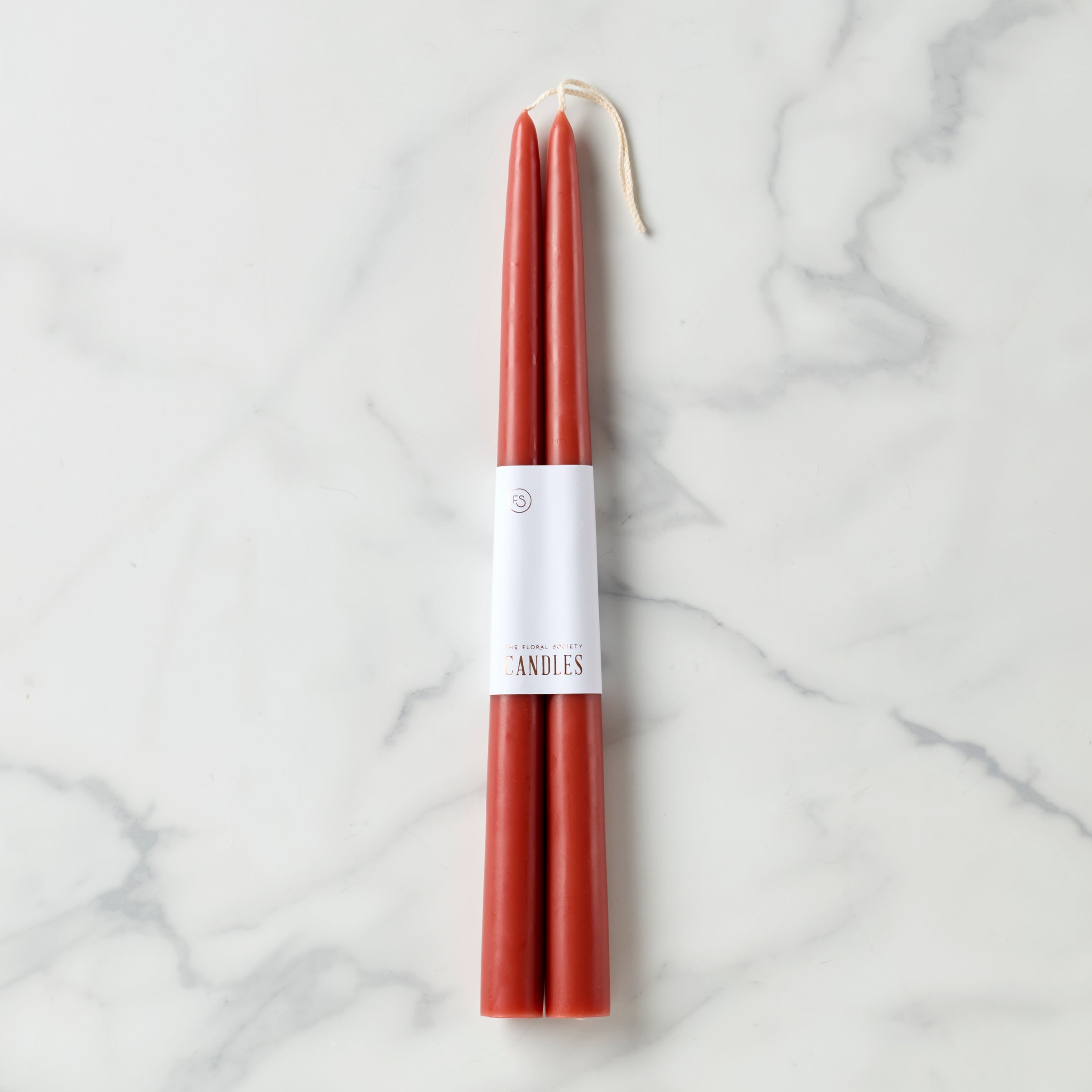 Dipped 12" Taper Candle Pair Clay