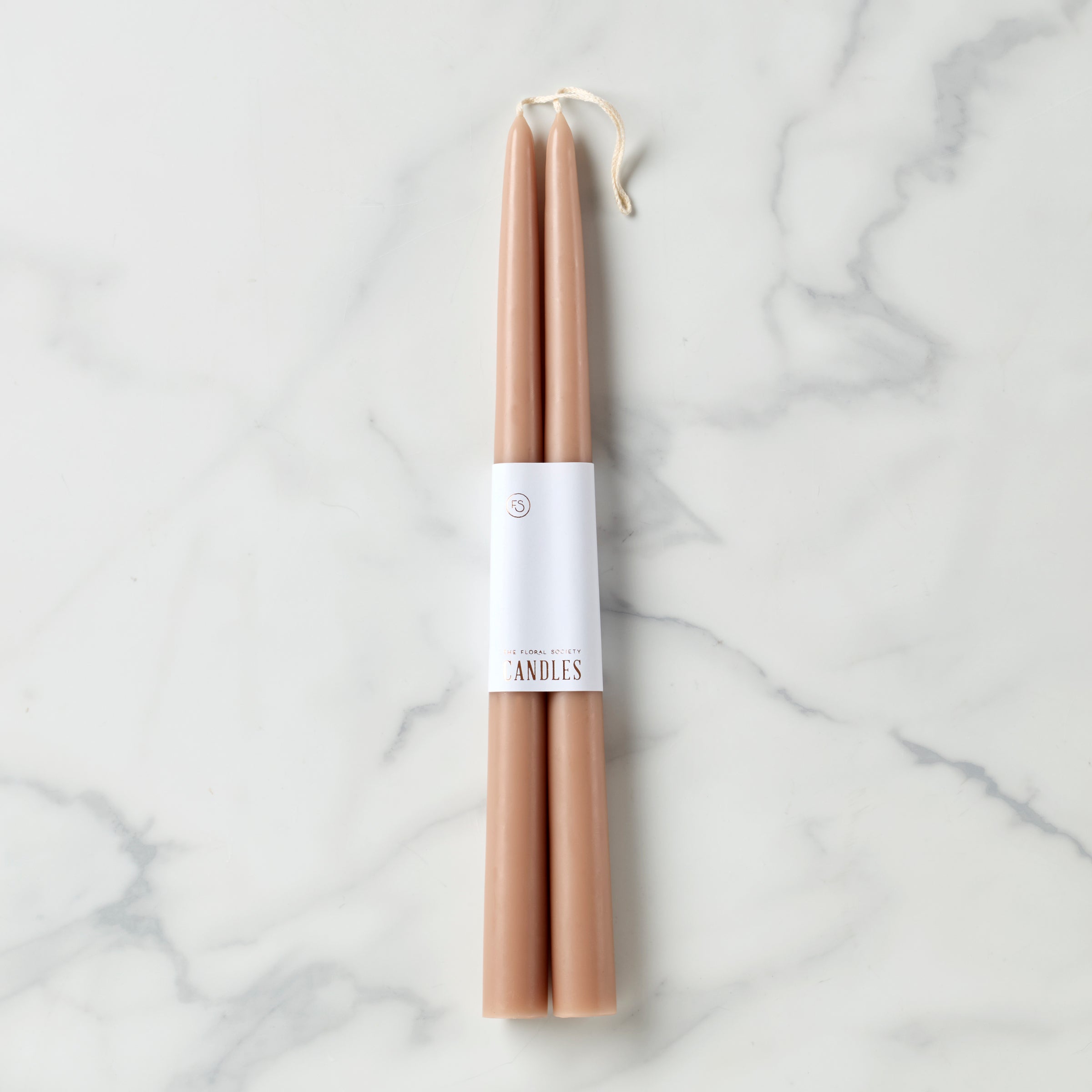 Dipped 12" Taper Candle Pair Greige