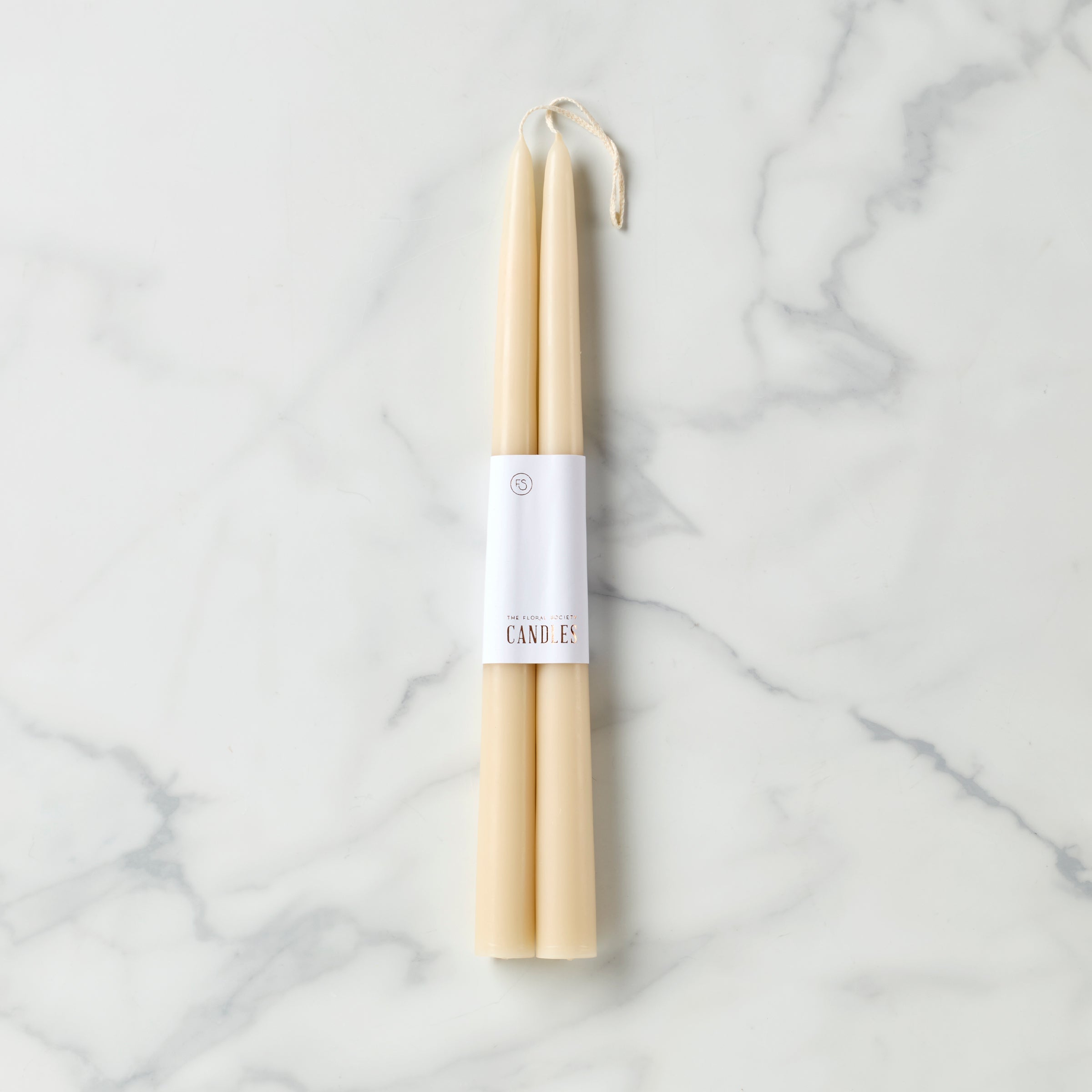 Dipped 12" Taper Candle Pair Parchment