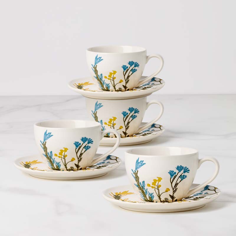 Wildflowers Tea Cup & Saucer   Set of 4